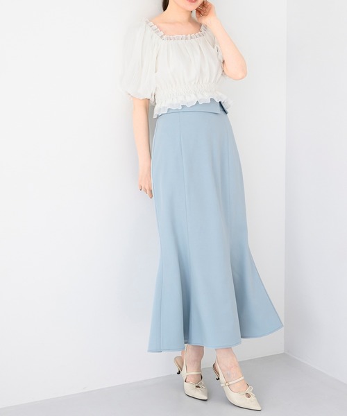 MISCH MASCH(ミッシュマッシュ)の「2025春夏 折り返しベルトマーメイドスカート(スカート・レディース・ブラック/ブルー/イエロー/ブラック×ホワイト・S/M)」の4枚目の写真