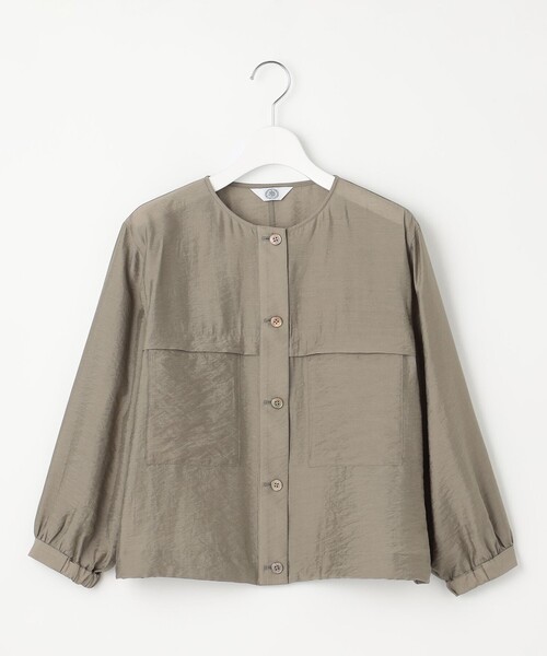 J.PRESS(ジェイプレス)の「【洗える】Sheer Vis リネン ノーカラー ブルゾン(ブルゾン・レディース・アイボリー系/ネイビー系/カーキ系・T13/T15)」の17枚目の写真