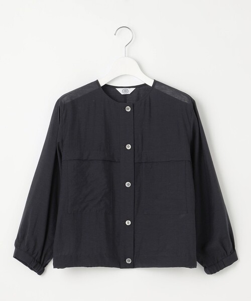 J.PRESS(ジェイプレス)の「【洗える】Sheer Vis リネン ノーカラー ブルゾン(ブルゾン・レディース・アイボリー系/ネイビー系/カーキ系・T13/T15)」の18枚目の写真