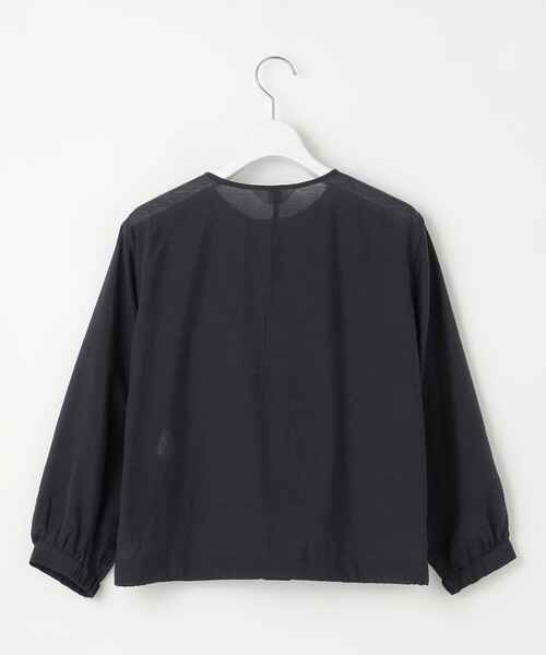J.PRESS(ジェイプレス)の「【洗える】Sheer Vis リネン ノーカラー ブルゾン(ブルゾン・レディース・アイボリー系/ネイビー系/カーキ系・T13/T15)」の19枚目の写真