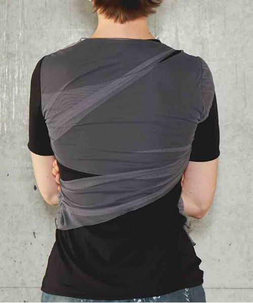 トップス MAISON SPECIAL Flower Motif T-shirt Flower Motif Tulle Layered Tops/フラワーモチーフチュール