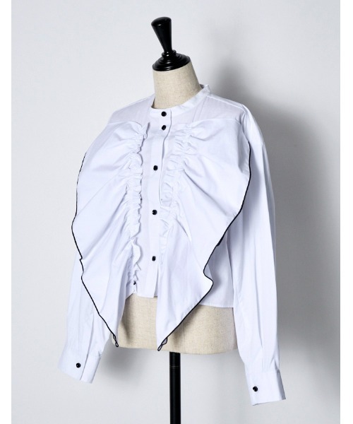 RUMCHE（ラムシェ）の「Raffle Blouse / ラッフルブラウス（シャツ/ブラウス・レディース・ホワイト・FREE）」の3枚目の写真