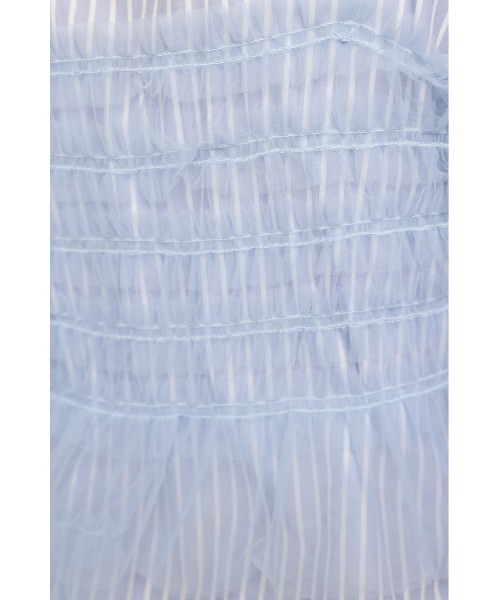 セール】GATHER TULLE LACE SH 2P ギャザー チュール レース シャツ