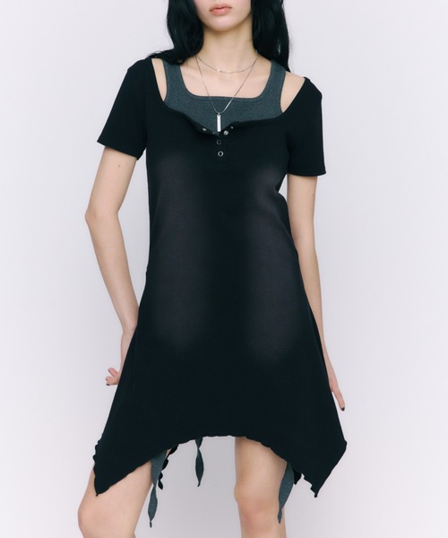 LAGUA GEM（ラグアジェム）の「WASH 2PIECE ミニワンピース（ワンピース・レディース・ブラック/カーキ/グレー・SMALL/MEDIUM）」の7枚目の写真