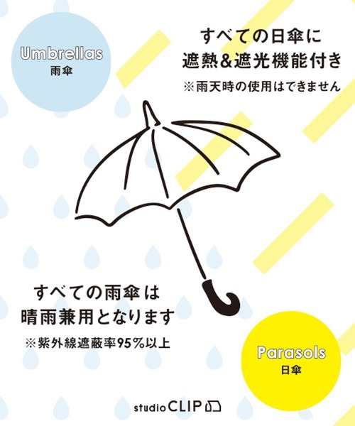 studio CLIP(スタディオクリップ)の「【晴雨兼用】幾何学模様刺しゅう日傘(長傘・レディース・グレー/ホワイト/ブルー・FREE)」の9枚目の写真