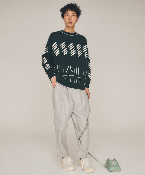 sneeuw（スニュウ）の「エレクトリックニットプルオーバー（ニット/セーター・レディース・アイボリー/グリーン・1/3）」の5枚目の写真