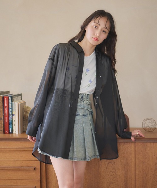 earth music&ecology（アースミュージックアンドエコロジー）の「アソートロマンティックグラフィックT（Tシャツ/カットソー・レディース・ダークグレー/ミント/オフホワイト・FREE）」の12枚目の写真