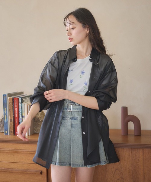 earth music&ecology（アースミュージックアンドエコロジー）の「アソートロマンティックグラフィックT（Tシャツ/カットソー・レディース・ダークグレー/ミント/オフホワイト・FREE）」の13枚目の写真