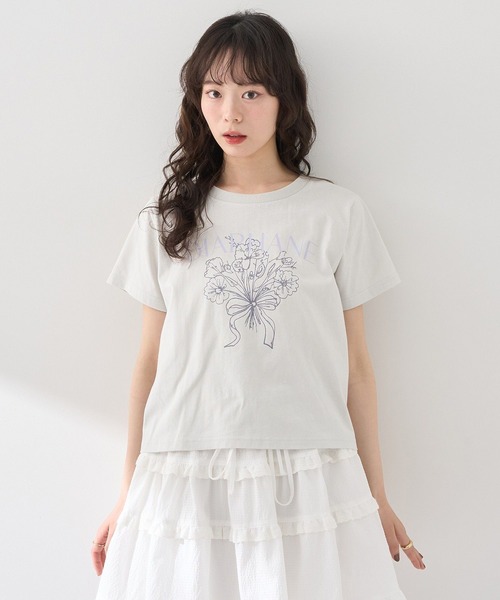 earth music&ecology（アースミュージックアンドエコロジー）の「アソートロマンティックグラフィックT（Tシャツ/カットソー・レディース・ダークグレー/ミント/オフホワイト・FREE）」の17枚目の写真