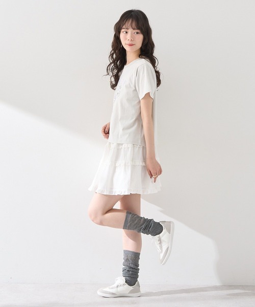 earth music&ecology（アースミュージックアンドエコロジー）の「アソートロマンティックグラフィックT（Tシャツ/カットソー・レディース・ダークグレー/ミント/オフホワイト・FREE）」の21枚目の写真