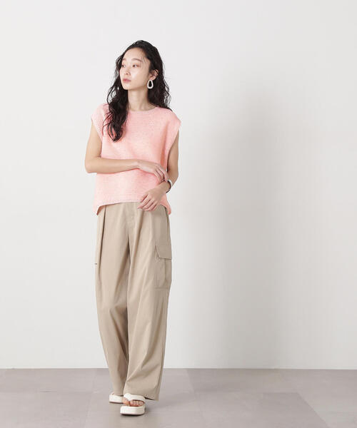 N.(N. Natural Beauty Basic)(エヌエヌナチュラルビューティーベーシック)の「スパンコールノースリーブニット(ニット/セーター・レディース・オフホワイト/ブラウン/ピンク・MEDIUM)」の19枚目の写真