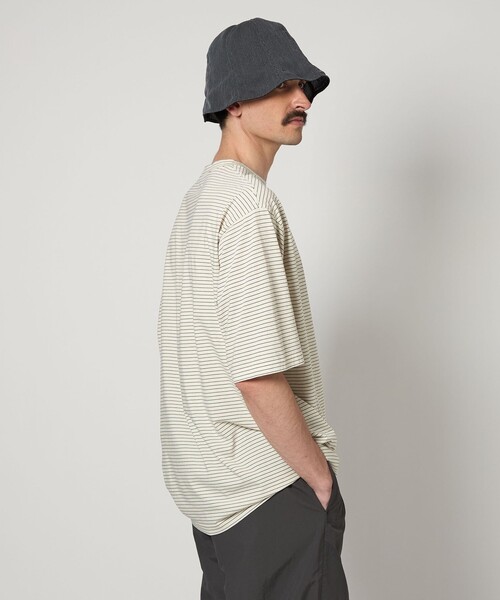 Steven Alan（スティーブンアラン）の「＜Steven Alan＞ サイロ ボーダー クルーネック Tシャツ NARROW（Tシャツ/カットソー・メンズ・ダークグレー/ネイビー/オフホワイト・S/M/L/XL）」の6枚目の写真