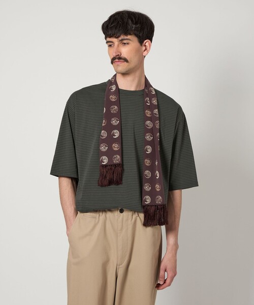 Steven Alan（スティーブンアラン）の「＜Steven Alan＞ サイロ ボーダー クルーネック Tシャツ NARROW（Tシャツ/カットソー・メンズ・ダークグレー/ネイビー/オフホワイト・S/M/L/XL）」の9枚目の写真