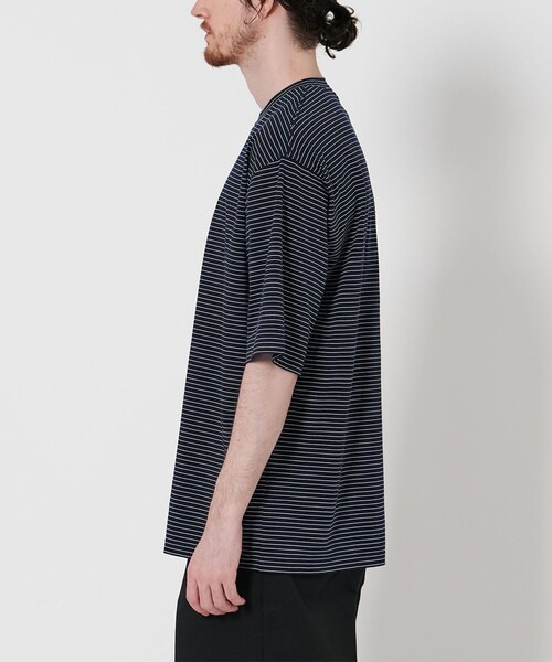 Steven Alan（スティーブンアラン）の「＜Steven Alan＞ サイロ ボーダー クルーネック Tシャツ NARROW（Tシャツ/カットソー・メンズ・ダークグレー/ネイビー/オフホワイト・S/M/L/XL）」の12枚目の写真