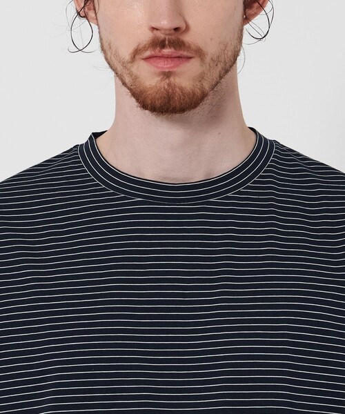 Steven Alan（スティーブンアラン）の「＜Steven Alan＞ サイロ ボーダー クルーネック Tシャツ NARROW（Tシャツ/カットソー・メンズ・ダークグレー/ネイビー/オフホワイト・S/M/L/XL）」の14枚目の写真