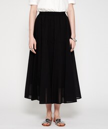 cloenc | 【手洗い可】コットンシアーフレアスカート(スカート)