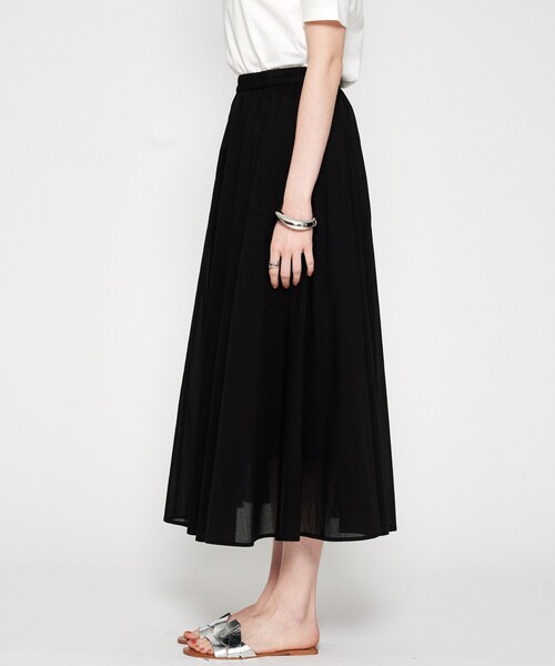 cloenc（クロエンス）の「【手洗い可】コットンシアーフレアスカート（スカート・レディース・ブラック/オリーブ/ホワイト・01/02）」の11枚目の写真