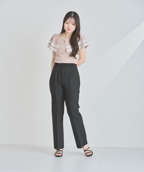 MISCH MASCH(ミッシュマッシュ)の「ボーダージャガード2wayケープニット(ニット/セーター・レディース・ホワイト/ベージュ/ブラック・フリ-)」の22枚目の写真