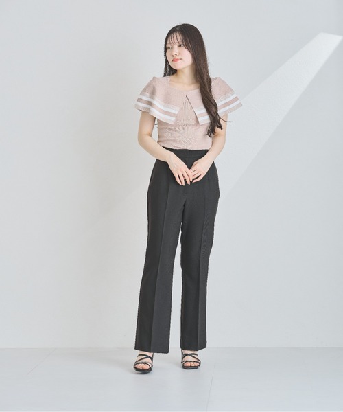 MISCH MASCH(ミッシュマッシュ)の「ボーダージャガード2wayケープニット(ニット/セーター・レディース・ホワイト/ベージュ/ブラック・フリ-)」の21枚目の写真