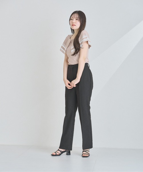 MISCH MASCH(ミッシュマッシュ)の「ボーダージャガード2wayケープニット(ニット/セーター・レディース・ホワイト/ベージュ/ブラック・フリ-)」の19枚目の写真