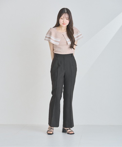 MISCH MASCH(ミッシュマッシュ)の「ボーダージャガード2wayケープニット(ニット/セーター・レディース・ホワイト/ベージュ/ブラック・フリ-)」の17枚目の写真