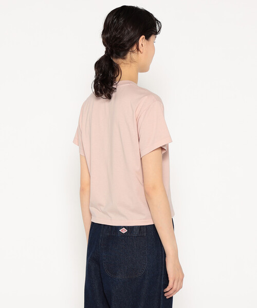 WOMEN'S SHORT SLEEVE SEMI CROP T-SHIRT PLAIN（Tシャツ