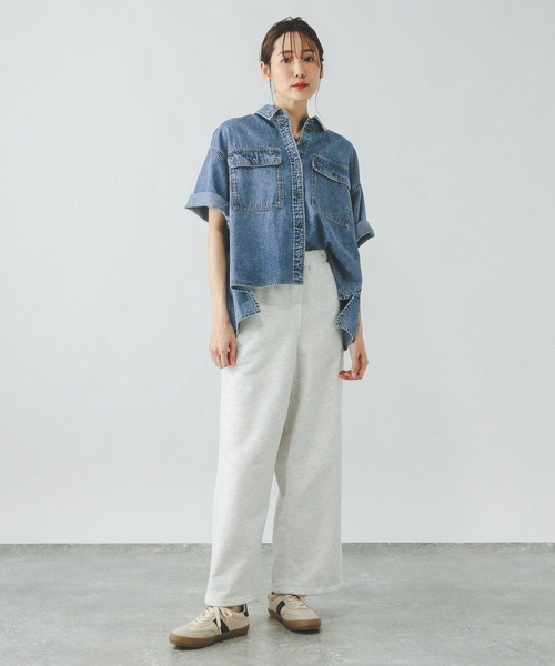 GLOBAL WORK（グローバルワーク）の「GOODデニムシャツ半袖/288639（シャツ/ブラウス・レディース・グレー系その他5/ブルー系その他6/ブルー系その他3・MEDIUM/LARGE）」の19枚目の写真