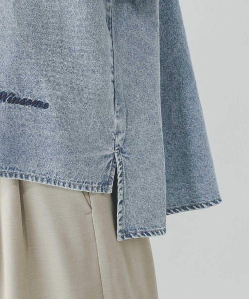 GLOBAL WORK（グローバルワーク）の「GOODデニムシャツ半袖/288639（シャツ/ブラウス・レディース・グレー系その他5/ブルー系その他6/ブルー系その他3・MEDIUM/LARGE）」の4枚目の写真