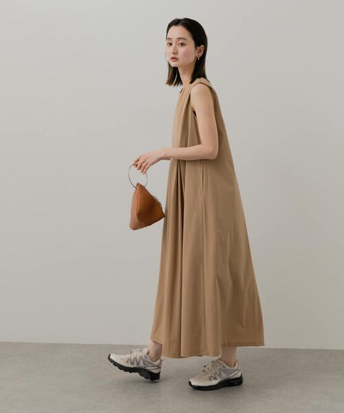 SENSE OF PLACE by URBAN RESEARCH（センスオブプレイスバイアーバンリサーチ）の「4WAYストレッチテントラインワンピース（ワンピース・レディース・ブラック/ベージュ/カーキ・ONE/S）」の7枚目の写真