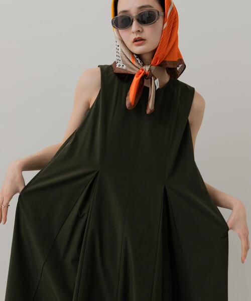 SENSE OF PLACE by URBAN RESEARCH（センスオブプレイスバイアーバンリサーチ）の「4WAYストレッチテントラインワンピース（ワンピース・レディース・ブラック/ベージュ/カーキ・ONE/S）」の10枚目の写真