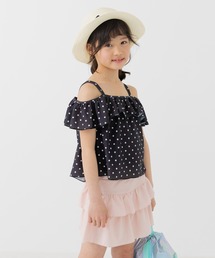 パンダ　フリル付きオフショルダー水着 ブラック　ボーダーズアットバルコニー オフショル」に該当するキッズの水着（フリル）ファッション通販