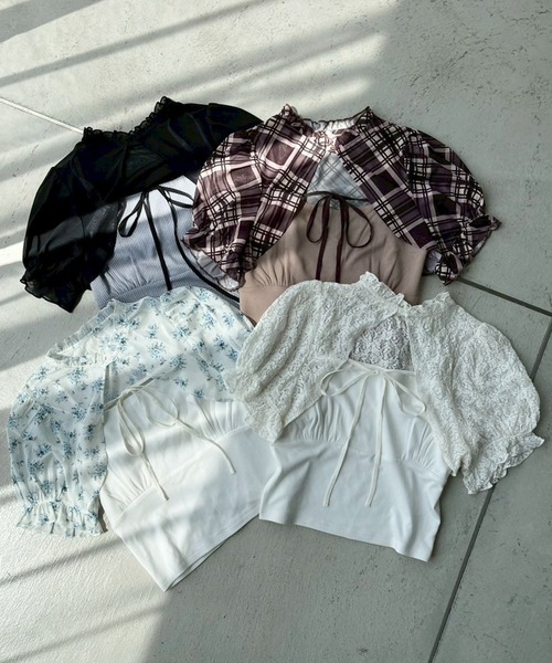 one after another NICE CLAUP（ワンアフターアナザーナイスクラップ）の「アソートボレロ+キャミソールセット（アンサンブル・レディース・ブラック/アイボリー/ブラウン系その他/ホワイト系その他・FREE）」の9枚目の写真