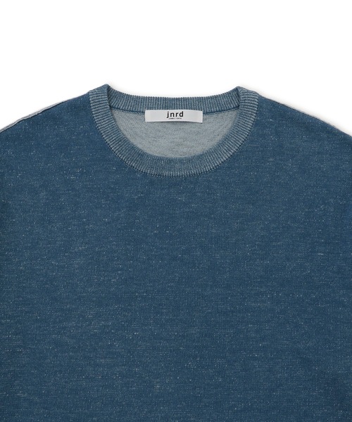 j.n.r.d(ジェー・エヌ・アール・ディー)の「j.n.r.d/ダブルジャガード半袖ニット(Tシャツ/カットソー・メンズ・ネイビー/オフホワイト/ライトグリーン・M/L/LL)」の5枚目の写真