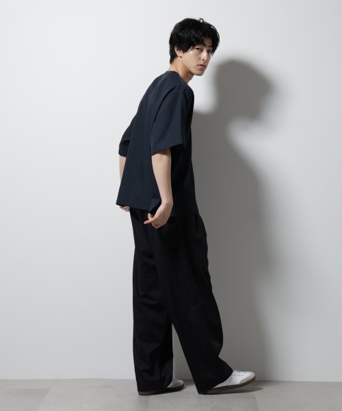 NANO universe（ナノユニバース）の「テックリネン布帛Tシャツ 半袖（Tシャツ/カットソー・メンズ・ブラウン/ホワイト/ネイビー/チャコール・XL/L/M/S）」の7枚目の写真