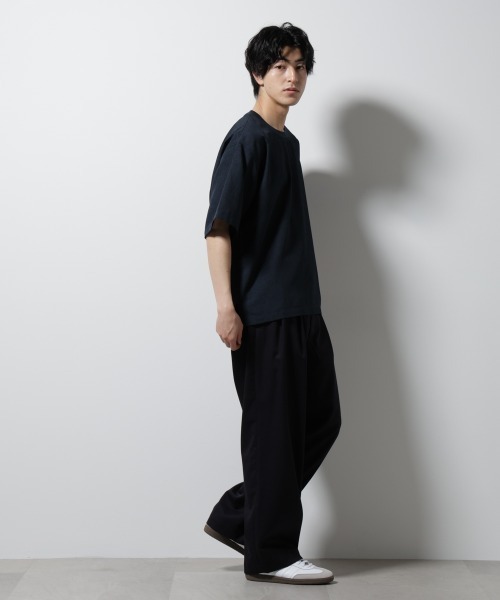 NANO universe（ナノユニバース）の「テックリネン布帛Tシャツ 半袖（Tシャツ/カットソー・メンズ・ブラウン/ホワイト/ネイビー/チャコール・XL/L/M/S）」の6枚目の写真