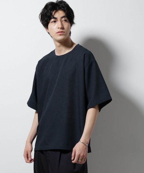 NANO universe（ナノユニバース）の「テックリネン布帛Tシャツ 半袖（Tシャツ/カットソー・メンズ・ブラウン/ホワイト/ネイビー/チャコール・XL/L/M/S）」の12枚目の写真