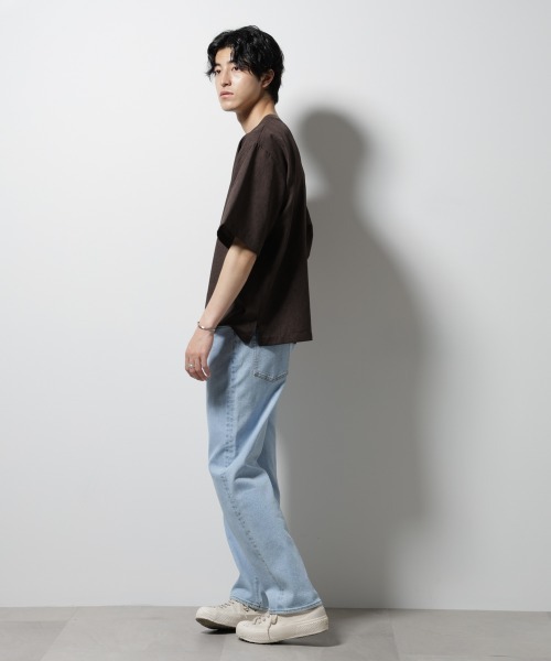 NANO universe（ナノユニバース）の「テックリネン布帛Tシャツ 半袖（Tシャツ/カットソー・メンズ・ブラウン/ホワイト/ネイビー/チャコール・XL/L/M/S）」の16枚目の写真