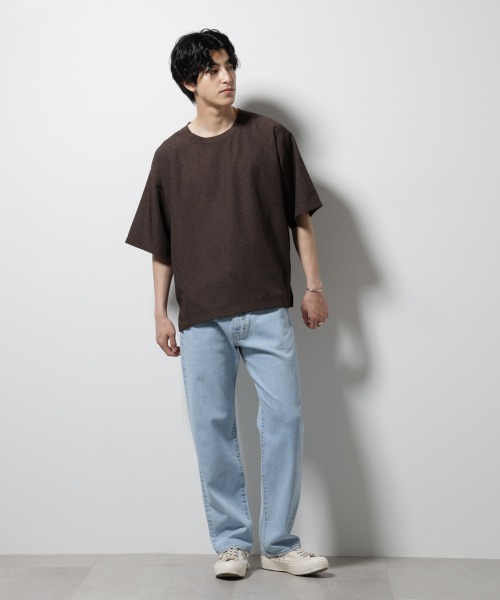 NANO universe（ナノユニバース）の「テックリネン布帛Tシャツ 半袖（Tシャツ/カットソー・メンズ・ブラウン/ホワイト/ネイビー/チャコール・XL/L/M/S）」の17枚目の写真