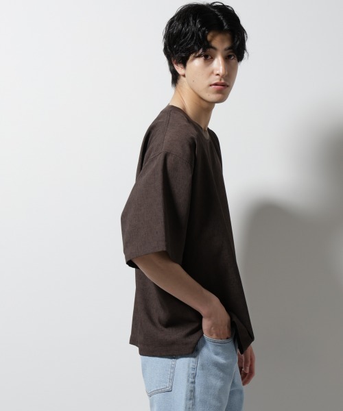 NANO universe（ナノユニバース）の「テックリネン布帛Tシャツ 半袖（Tシャツ/カットソー・メンズ・ブラウン/ホワイト/ネイビー/チャコール・XL/L/M/S）」の20枚目の写真