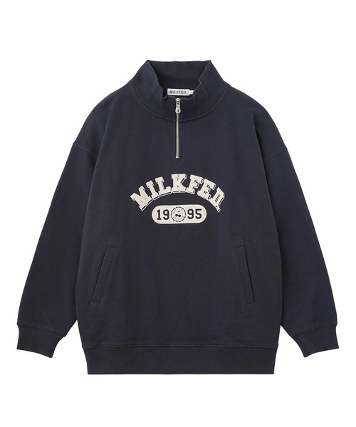みるく COLLEGE LOGO HALF ZIP TOP（スウェット）｜MILKFED.（ミルク