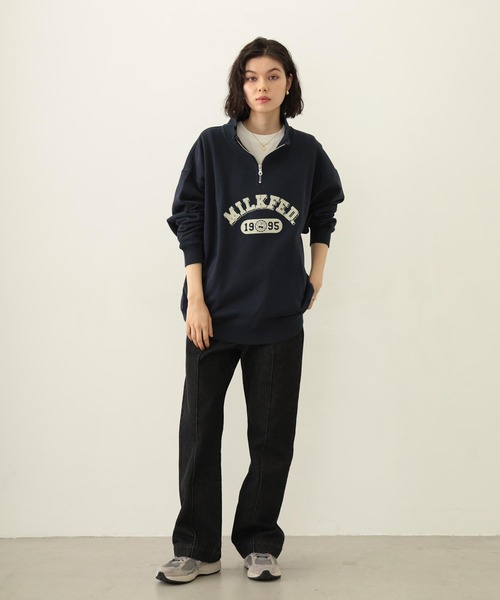COLLEGE LOGO HALF ZIP TOP（スウェット）｜MILKFED.（ミルク