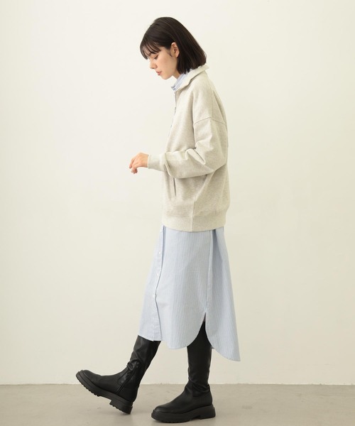 MILKFED.（ミルクフェド）の「COLLEGE LOGO HALF ZIP TOP（スウェット・レディース・オートミール/チャコール/ネイビー・M/L）」の17枚目の写真