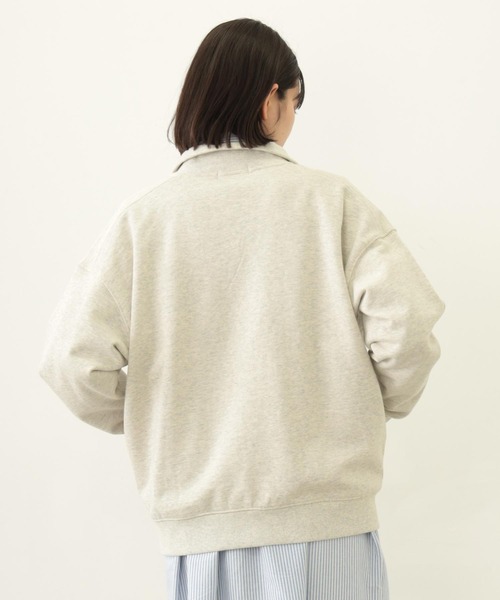 MILKFED.（ミルクフェド）の「COLLEGE LOGO HALF ZIP TOP（スウェット・レディース・オートミール/チャコール/ネイビー・M/L）」の14枚目の写真