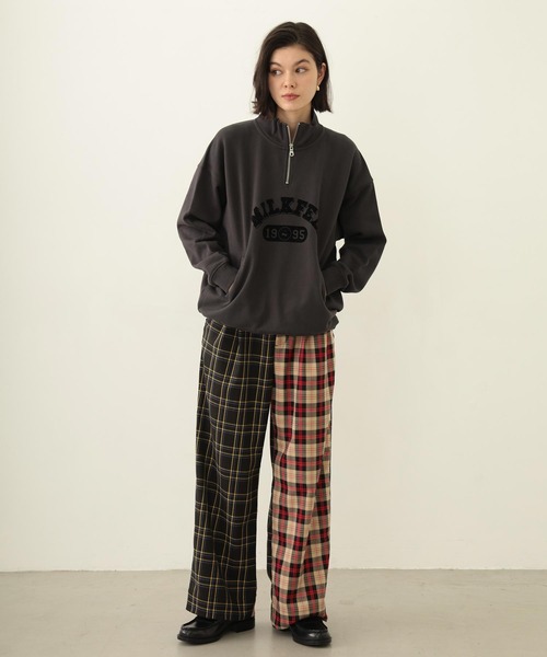 MILKFED.（ミルクフェド）の「COLLEGE LOGO HALF ZIP TOP（スウェット・レディース・オートミール/チャコール/ネイビー・M/L）」の22枚目の写真