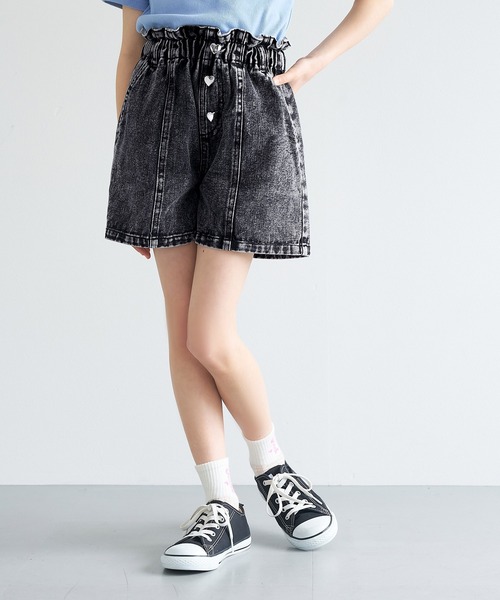 まとめ売りフタフタ ハートデニム ショートパンツ チェーンツキデニムショートパンツ[品番：TRNW0001839]｜FUN