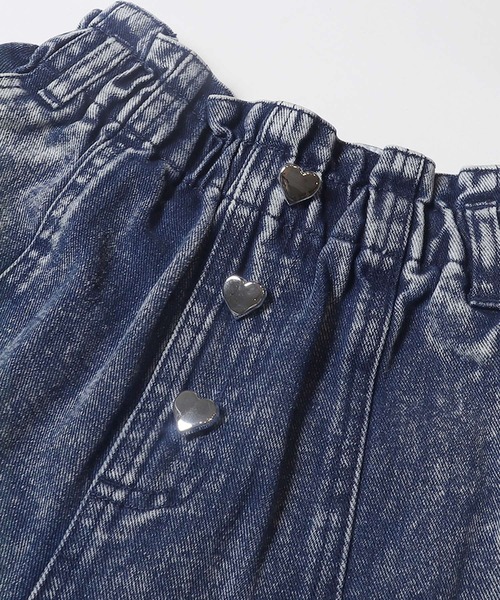 coca(coca)(コカ)の「キッズ デニムハート釦ショートパンツ(デニムパンツ・キッズ・ブラック/ブルー・120/130/140/150)」の3枚目の写真