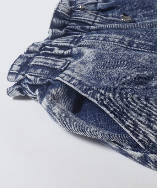 coca(coca)(コカ)の「キッズ デニムハート釦ショートパンツ(デニムパンツ・キッズ・ブラック/ブルー・120/130/140/150)」の4枚目の写真