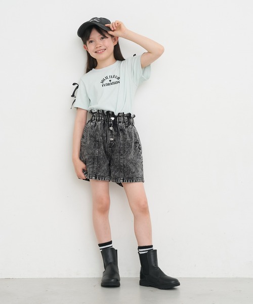coca(coca)(コカ)の「キッズ デニムハート釦ショートパンツ(デニムパンツ・キッズ・ブラック/ブルー・120/130/140/150)」の9枚目の写真