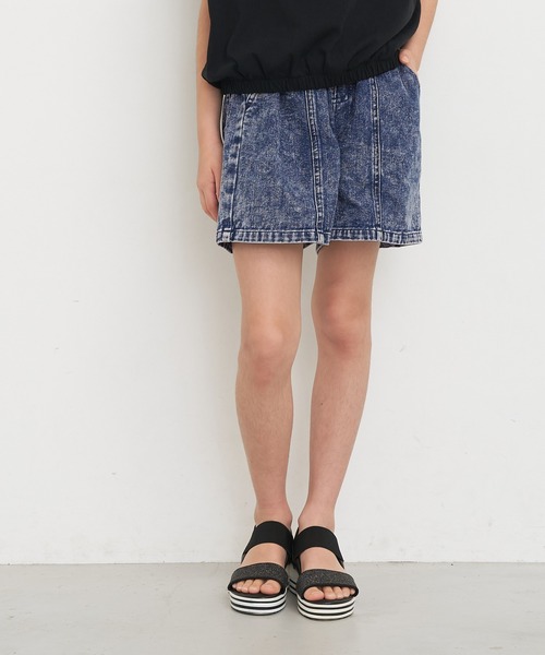 coca(coca)(コカ)の「キッズ デニムハート釦ショートパンツ(デニムパンツ・キッズ・ブラック/ブルー・120/130/140/150)」の14枚目の写真