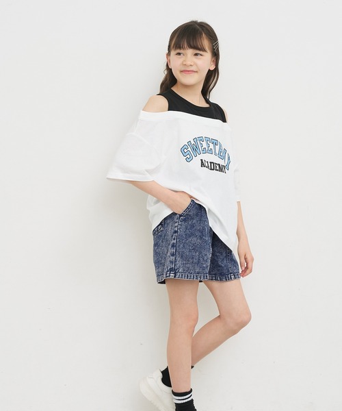 coca(coca)(コカ)の「キッズ デニムハート釦ショートパンツ(デニムパンツ・キッズ・ブラック/ブルー・120/130/140/150)」の18枚目の写真